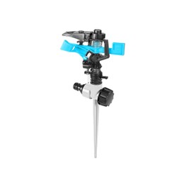 Cellfast Basic Impulse Sprinkler, 300 to 350 m² Irrigation Area, Metal Spindle, Progressive Sector Adjustment, 52-304, Blue