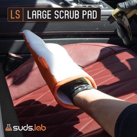 Suds Lab LS Microfiber Detailing Scrub Pad Mitt – Reusable Handheld Cleaning Mitt for Car Interior Detailing, Leather Buffing, Trim Polishing, and Multi-Surface Safe