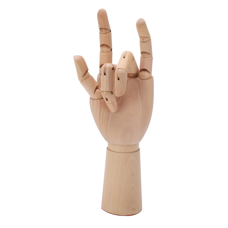 Wooden Hand Model Movable Flexible Durable Wood Wide Application Wooden