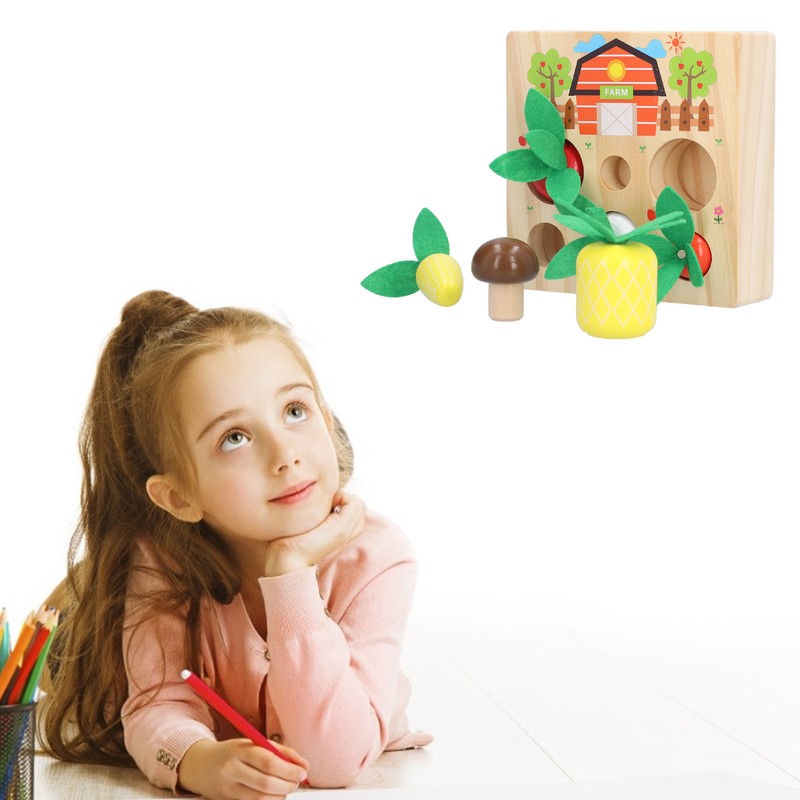 Baby Carrot Harvest Game Wooden Carrots Shape Sorting Matching Puzzle