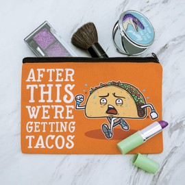 After This We're Getting Tacos Running Runner Marathon Makeup Cosmetic Bag Organizer Pouch