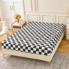 Mengersi Black White Fitted Sheet - Microfiber Fitted Bottom Sheet-