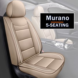 YORKNEIC Seat Covers Full Set for Nissan Murano 2011-2023 2024 2025 - Faux Leather Car Seat Covers Auto Seat Protectors(5 Seats, Black & Grey)