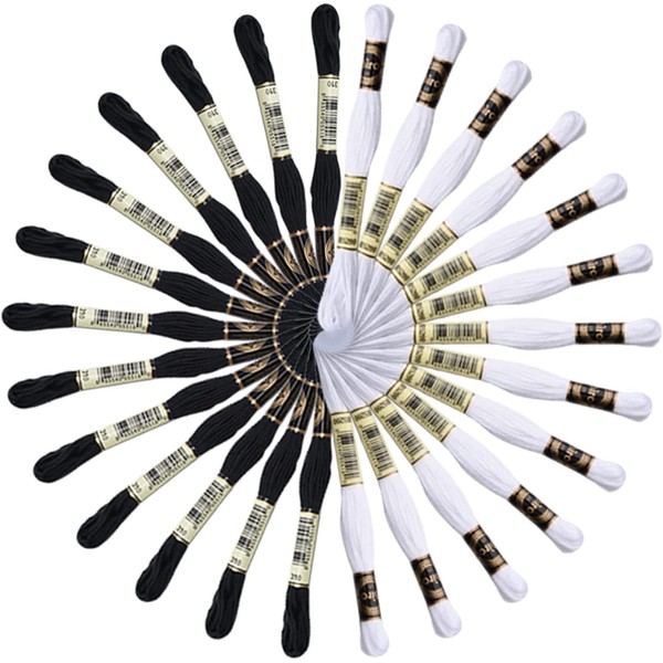Huimai 26 Skeins Embroidery Threads Including 13 Black and 13
