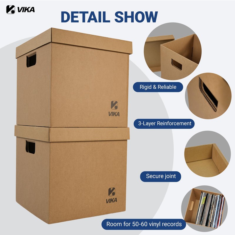 Vinyl Record Storage Box & Moving Box – Sturdy Cardboard