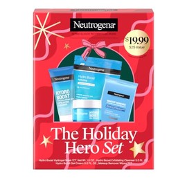 Neutrogena Holiday Hero Set (valor de $25.00), juego de cuidado de la piel de edición limitada, rutina de cuidado facial de 4 unidades con limpiador, 