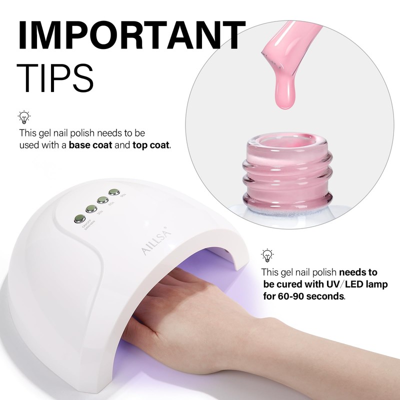 AILLSA Baby Light Pink Gel Nail Polish Pastel Macaron Gel