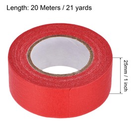 sourcing map 3Pcs 25mm 1 inch Wide 20m 21 Yards Masking Tape Painters Tape Rolls Red