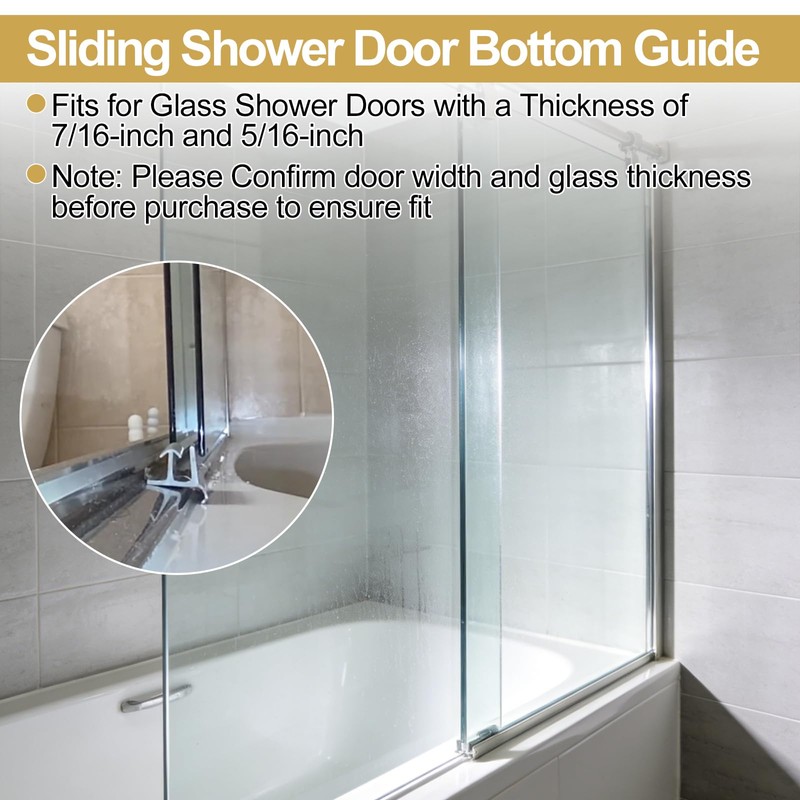 Gray Sliding Shower Door Bottom Guide for 3" Long x