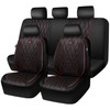 CAR PASS Piping Luxury Leather Seat Covers Full Set,5 Seats