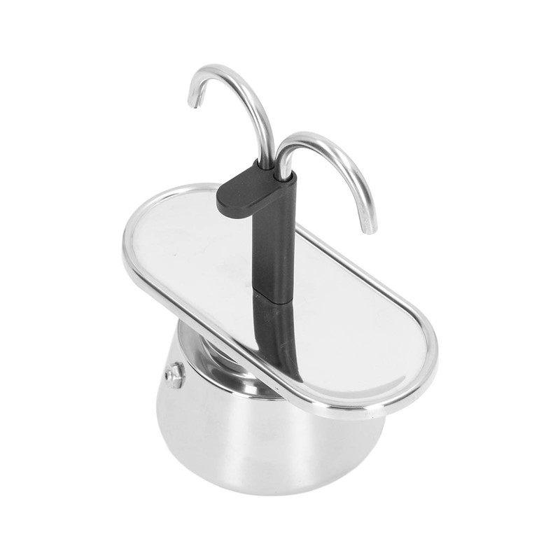Moka Pot 100ml Dual Pipe Stainless Steel Durable Food Grade