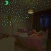 4Pcs Moon Star Wall Stickers Good Stickiness Warm Ambience Glowing