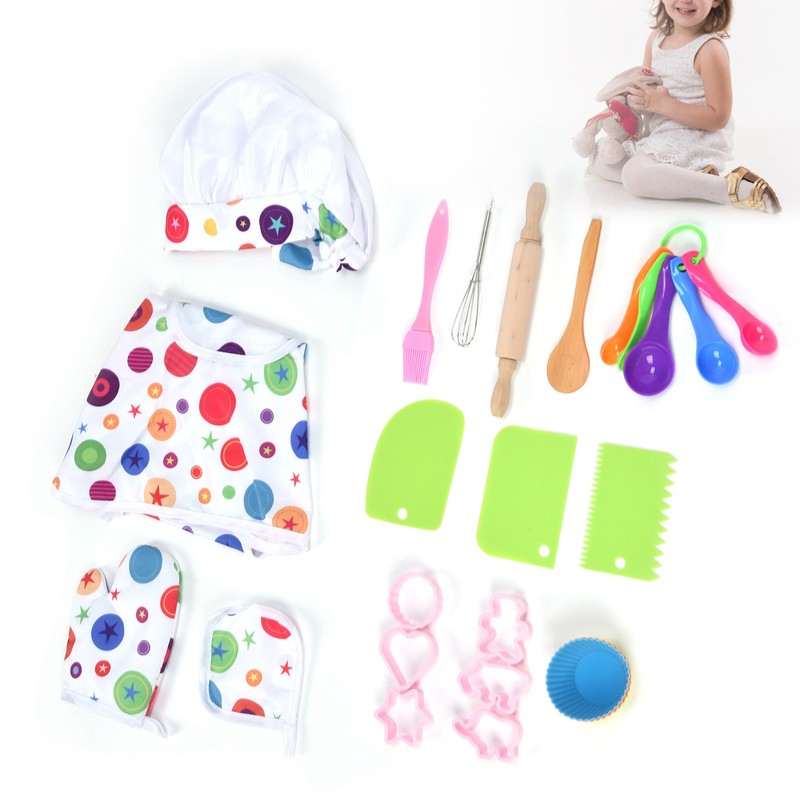 26 Pcs Children Chef Set Washable Safe Kids Chef Role