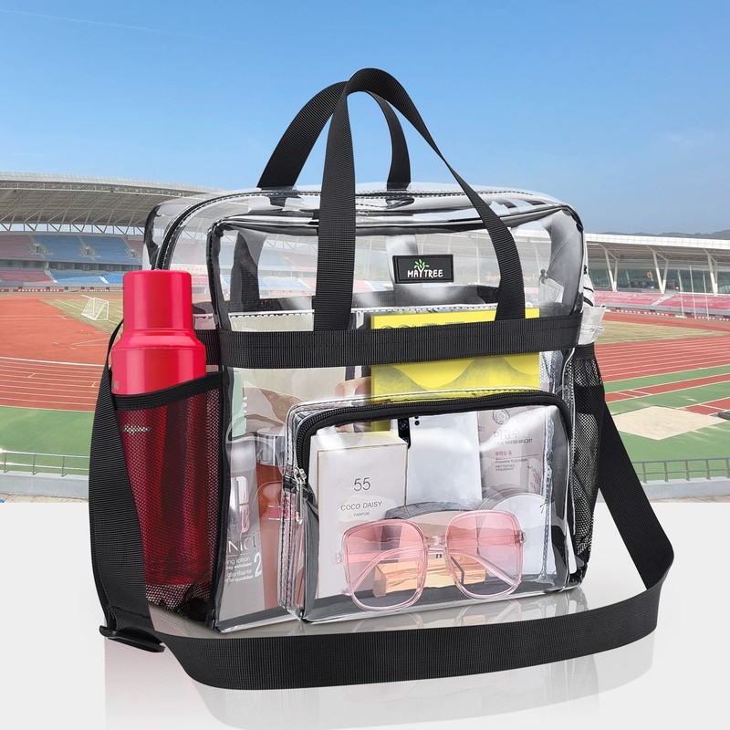 MAY TREE Clear Bag for Stadium Events 12×6×12 Clear Tote