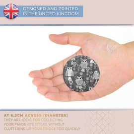 Destination Vinyl ltd Magnet for Refrigerator, Fridge BW - Cute Owl Bird Wildlife for Office, Cabinet and Whiteboard, Magnetic Stickers, 35658