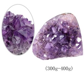 Nupuyai Natural Amethyst Crystal Quartz Cluster, Mineral Geode Druzy Specimen Stone for Reiki Healing Home Decoration (300-400g)