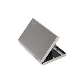 JMARS Men's Card Case, Skimming, Credit Card Case, Large Capacity, 6 Pockets, Thin Model (Silver), Silver