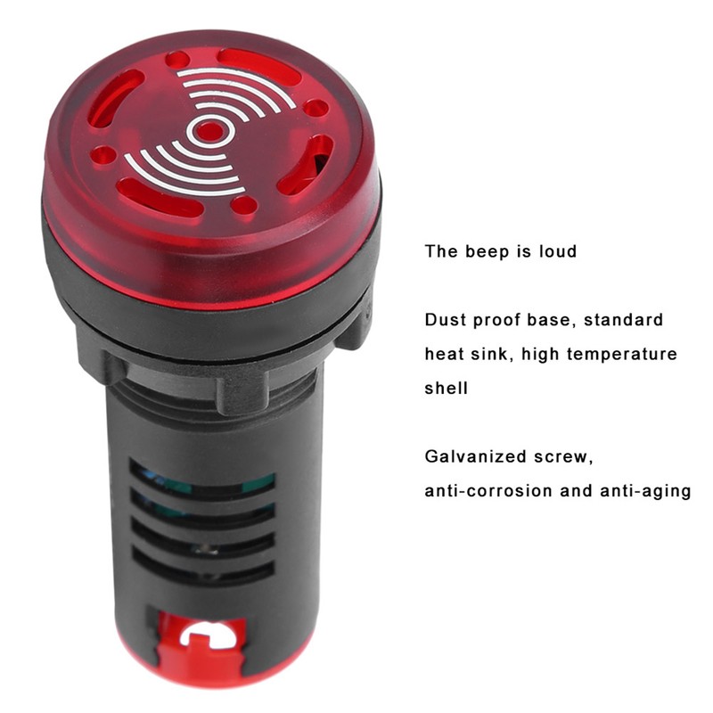 10 Pcs BERM® LED Buzzer AD16‑22SM Red Light Flash Alarm