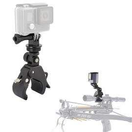Kolasels Easy Installation Adjustable Crossbow Gun Scope Camera Clamp Mount with 1/4 Thread for Gopro Hero Session Fixation