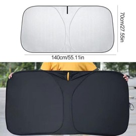 Sonnenschutz Auto Frontscheibe,Auto Sonnenschutz Frontscheibe Innen,Auto Frontscheibenabdeckung,UV-Schutz Auto Sonnenschirm Mit Aufbewahrungstasche,für die meisten Fahrzeuge,Silber (M-140 * 70cm)