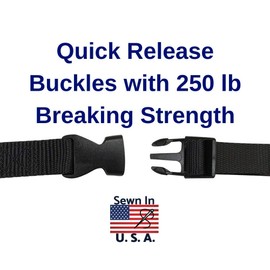 EZ-Xtend Adjustable Boat Cover Tie Down Straps w/Delrin Quick Release Buckles - Heavy Duty 1" Polyester Webbing 4500 lb Break Strength - 250 lb QR Buckle - Boat Accessories - 2 Pack