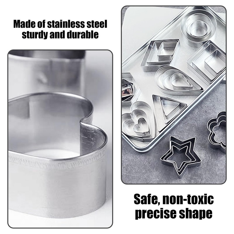 SLEEKEE 30 Piece Stainless Steel Non-Stick Alphabet Cookie Cutter Set