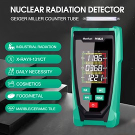 Mastfuyi Nuclear Radiation Detector, Rechargeable Geiger Counter Nuclear Radiation Dosimeter, Real Time Alarms, X-ray Gamma Beta Nuclear Radiation Monitor Meter, Large Color LCD Display