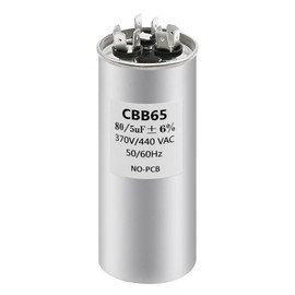 CADUFUELLY [V03] 80+5 uF Round- Dual Run Kondensator/Dual Running air Conditioning Circular Capacitor CBB65B 80/5 uF ± 6% 370/440 VAC -40 ℃ to+70 ℃/-104 ℉ to+158 ℉ 50/60 Hz