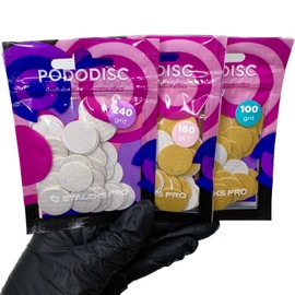 STALEKS White refill pads for pedicure disc PODODISC STALEKS PRO M (50 pc) 100 grit