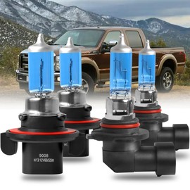 Fits for FORD F-250 F-350 F-450 F-550 2005-2020 High Performance Halogen Headlight Bulbs,9008/H13 High/Low Beam+9145 Fog Lights,Ultra Bright Plug-n-Play Lights,IP68 Waterproof,5500K White Light,4P