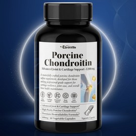 Earthville 3 Bottles of Posain Chondroitin Advanced Porcine-Derived 1200mg 180 Veg Capsules / 3병 포사인 콘드로이친 어드밴스드 돼지유래 1200mg 180베지캡슐
