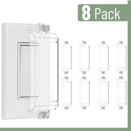 Bates- Magnetic Light Switch Guard, 8 Pack, Clear, Child Proof Light Switch Cover Child Proof