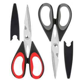 Heavy Duty Kitchen Scissors, 2Pack Sharp Kitchen Shears Multipurpose Utility Stainless Steel Scissor Cooking Shears for Chicken Poultry Fish Meat Vegetables Herbs Flowers BBQ