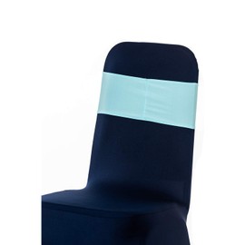 Trimming Shop Baby Blue Spandex Chair Band with Slider Buckle, Stretchy Fabric Chair Band Sash, Elastic Wedding Chair Cover Band for Chair Decoration, Wedding Party, Reception, Banquet, 10pcs