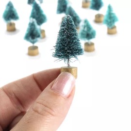 Unbranded Bulk Buy of 72 Artificial Miniature 1" Frosted Sisal Christmas Trees