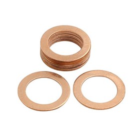sourcing map Pack of 10 Rings for Car Copper Washer Flat Sealing Rings 20 mm Inner Diameter