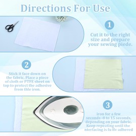 Fusible Fleece Interfacing for Sewing Medium Weight Iron On Fusible Interfacing, 39 Inch x 1 Yard White One Sided Fusible Batting for Quilting DIY Crafts Tote Bags Cushion Home Decor