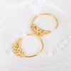 Gold Hoop Earrings For Women 14k Gold Plated Petal Design
