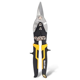 Hurricane 10 Inch Cr-Mo Blade High Leverage Aviation Tin Snips, Straight Cut Heavy Duty Metal Cutter Chrome Vanadium Steel for Cutting Metal Sheet