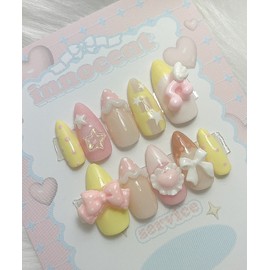 Baby Balm Handmade Nail Tips - Stiletto / 베이비 밤 수제네일팁 - 스틸레토