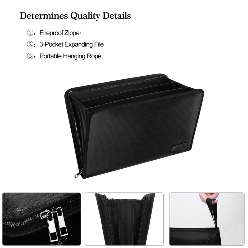 Expanding File Folder Important Document Organizer Fireproof & Waterproof Document