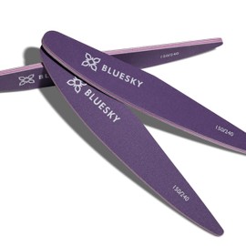 Bluesky Master Series Ceramic Nail File 150/240 Grit - Long Lasting Double Sided Nail File for Natural, Acrylic & Gel Nails, Reusable Washable Willow Leaf Emery Board for Manicure & Pedicure