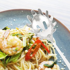 DOITOOL Pasta Server Stainless Steel Spaghetti Server Spoon, Pasta Spoon Pasta Fork with Ergonomic Handle, Pasta Serving Spoon for Noodles, Pasta, and More, 9.4 inch