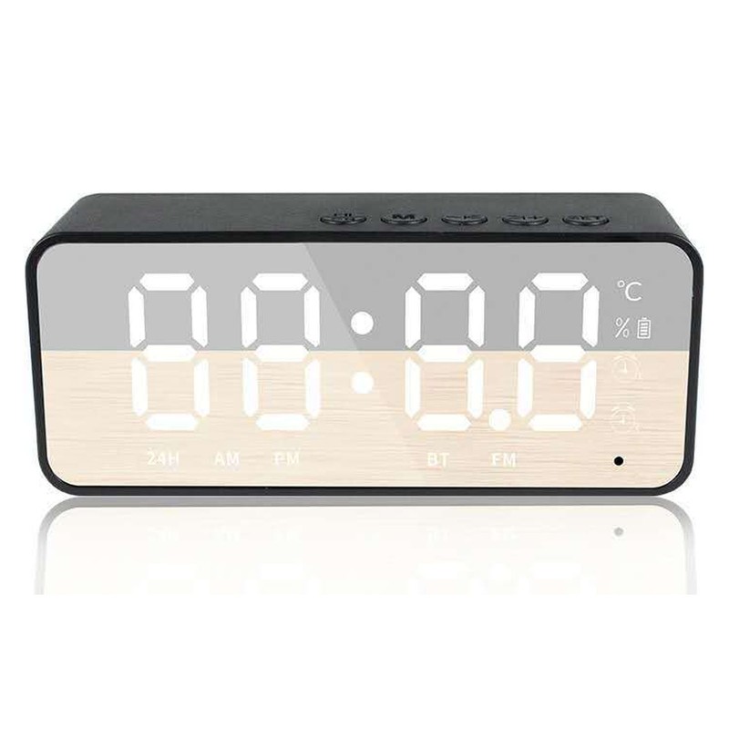 Mirror Alarm Clock Bluetooth Speaker Rechargeable Digital Alarm Clock Bluetooth