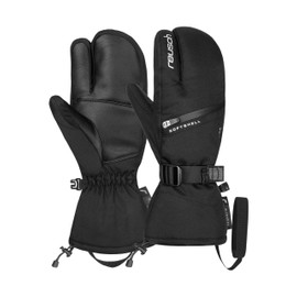 Reusch Demi R-TEX® XT Lobster Warm, Waterproof, Windproof and Breathable 3-Finger Gloves, Winter Gloves, Snow Gloves, Ski Gloves for Women, 6.5, Black/Silver