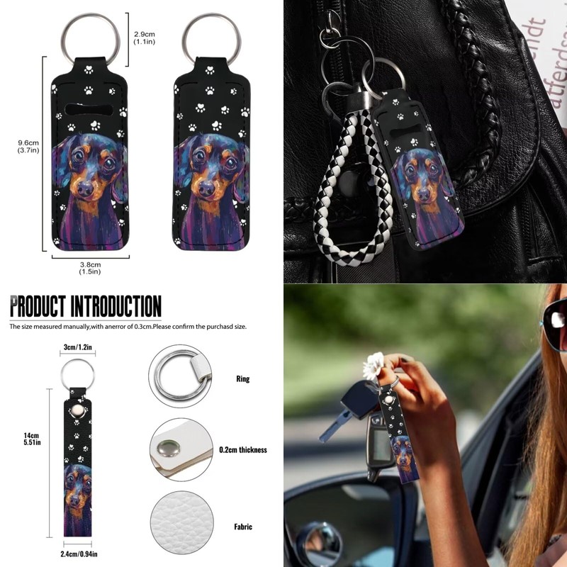 Suobstales Dachshund Paw Print Car Seat Cover Car Accessories Set