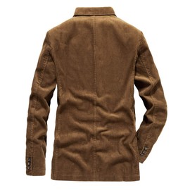 Chouyatou - chamarra deportiva de pana para hombre, Marrón, Small