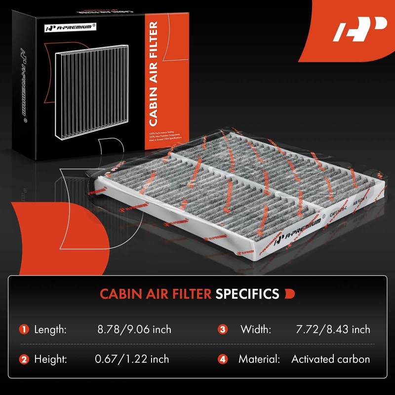 A-Premium - Filtro de aire de cabina de 2 piezas