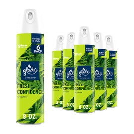 Glade Air Freshener Spray, Fresh Confidence Limited Edition, Fragrance Infused with Essential Oils, 100% Natural Propellent, 8 oz, Pack of 6