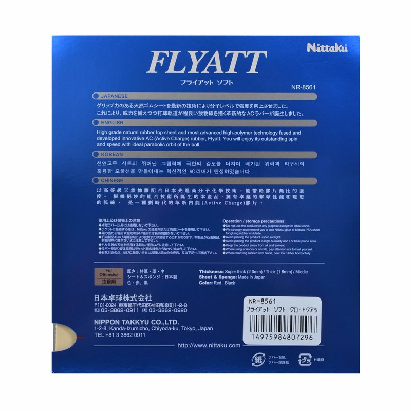Nittaku NR-8561 NR-8561 Soft Rubber Backing for Table Tennis Flyat